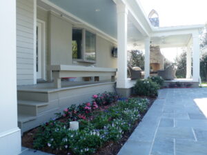 flagstone and garden landscape